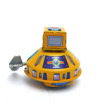 Load image into Gallery viewer, MS647 Vintage Space Robot UFO Spaceship 3 pcs Retro Clockwork Wind Up Tin Toy Collectible
