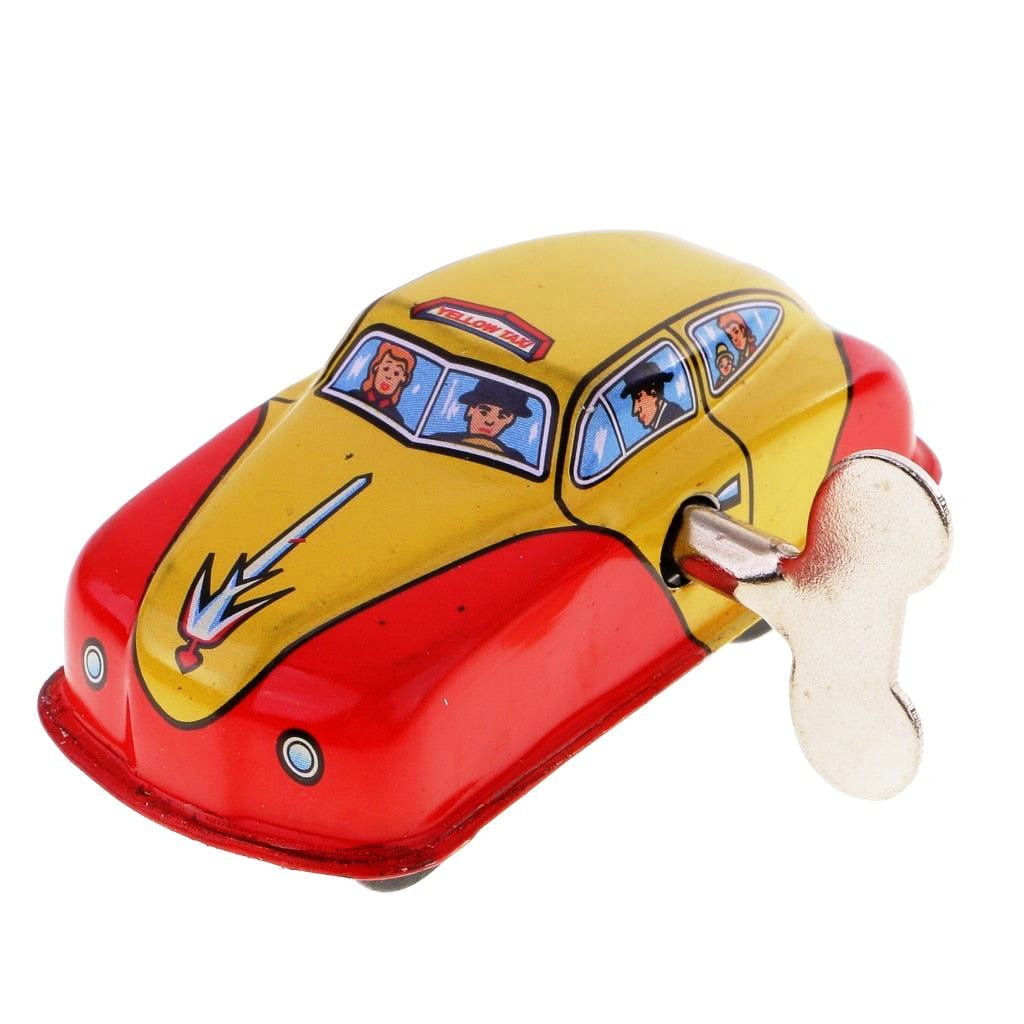 MS644 Mini Taxi Car Vehicle Retro Clockwork Wind Up Tin Toy