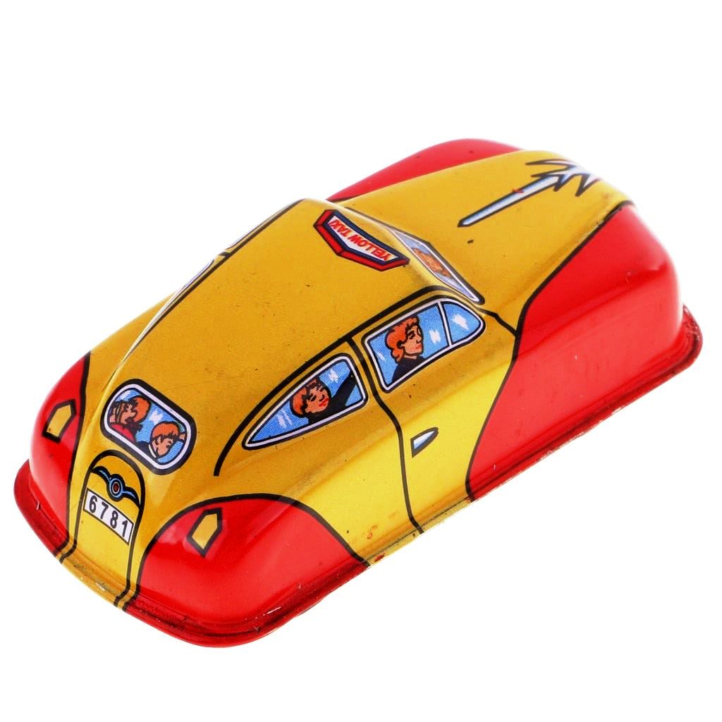 MS644 Mini Taxi Car Vehicle Retro Clockwork Wind Up Tin Toy