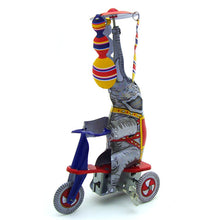 Load image into Gallery viewer, MS814 Vintage Elephant on Bike Tricycle Retro Clockwork Wind Up Tin Toy Collectible
