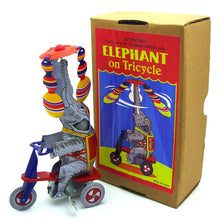 Load image into Gallery viewer, MS814 Vintage Elephant on Bike Tricycle Retro Clockwork Wind Up Tin Toy Collectible
