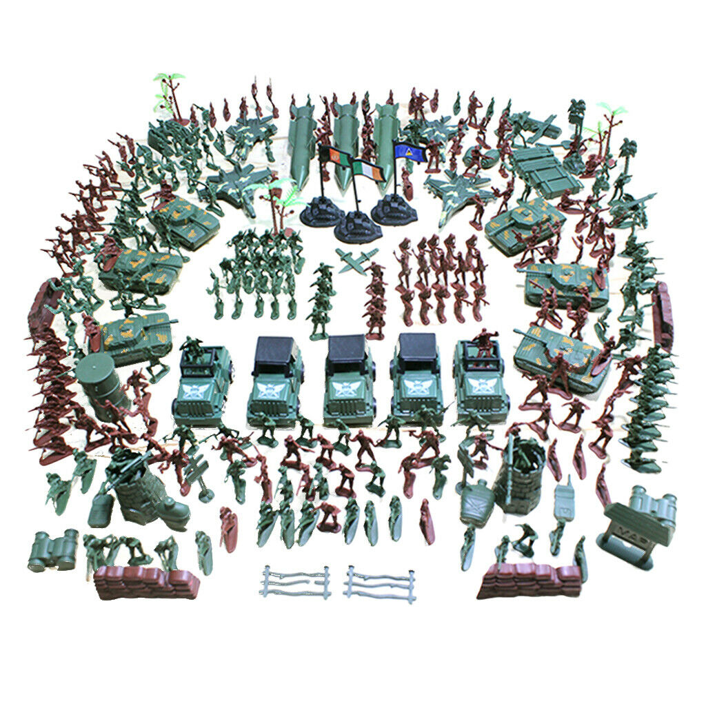 307 pcs Classic WWII Military Playset Plastic Toy Soldier Army Men 4cm Figures & Accessories