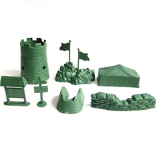 Load image into Gallery viewer, 7 pcs Classic WWII Military Bunker Tower Tent Sandbag Flag Models Plastic Toy Soldier Army Men Accessories
