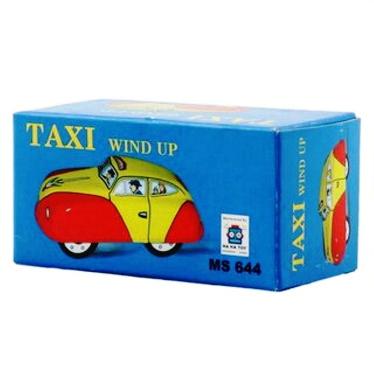 MS644 Mini Taxi Car Vehicle Retro Clockwork Wind Up Tin Toy
